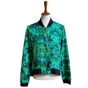 Green Patterned Women's Silk Jacket from Paris